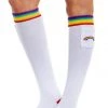 Tipsy Elves White Rainbow Socks With Pocket - Women's Style 2 Tipsy Elves White Rainbow Socks With Pocket - Women's Style