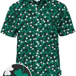 Tipsy Elves Men's Clover Confetti Button Down Shirt