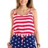 Tipsy Elves Women's American Flag Romper