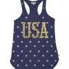 Tipsy Elves Women's Gold Foil USA Tank Top
