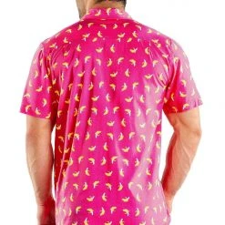 Tipsy Elves Spring Men's Pink Banana Hawaiian Shirt