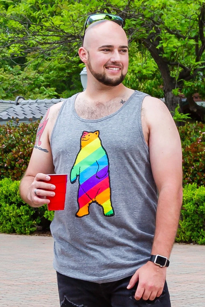 Tipsy Elves Gay Bear Don't Care Tank Top - Men's Cut 4 Tipsy Elves Gay Bear Don't Care Tank Top - Men's Cut