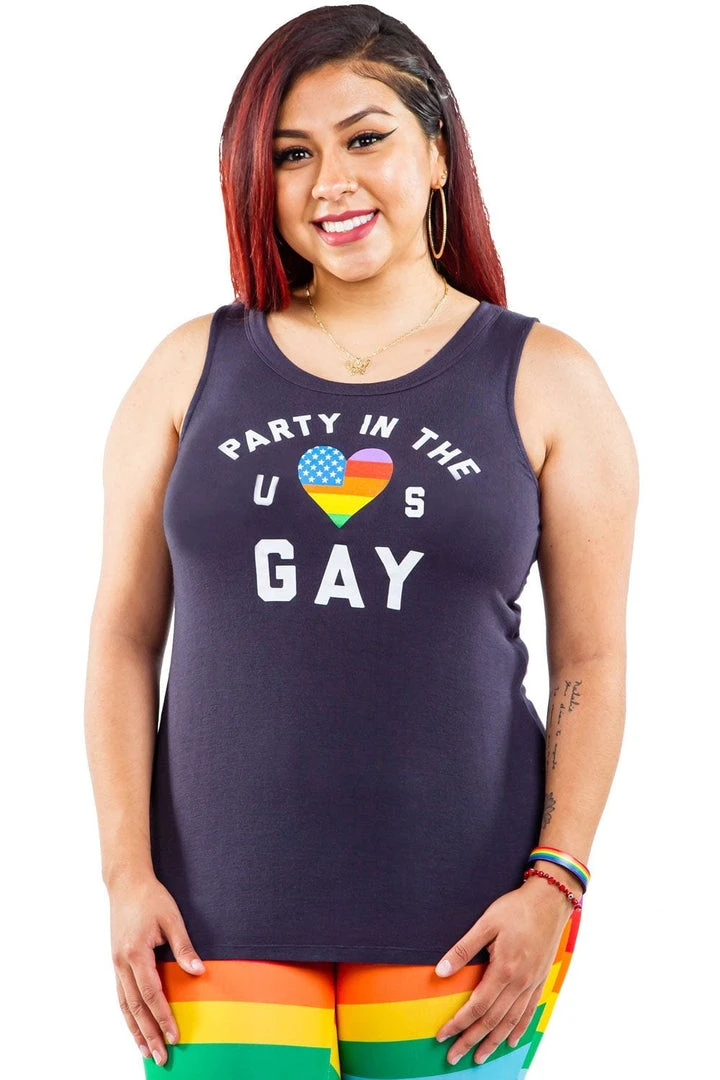 Tipsy Elves Party In The US Gay Tank Top - Women's Cut 4 Tipsy Elves Party In The US Gay Tank Top - Women's Cut