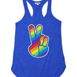 Tipsy Elves Peace Sign Rainbow Tank Top - Women's Cut