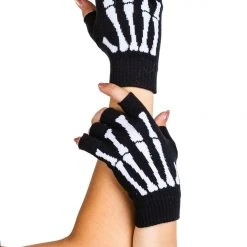 Tipsy Elves Holidays & Occasions Fingerless Skeleton Gloves