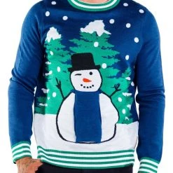 Tipsy Elves Men's Peekaboo Snowman Ugly Christmas Sweater