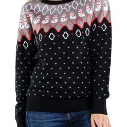 Tipsy Elves Women's Swooping Snowman Ugly Christmas Sweater