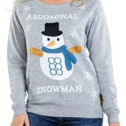 Tipsy Elves Women's Abdominal Snowman Ugly Christmas Sweater