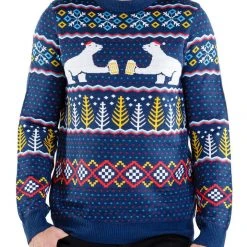 Tipsy Elves Men's Polar Bear Party Ugly Christmas Sweater