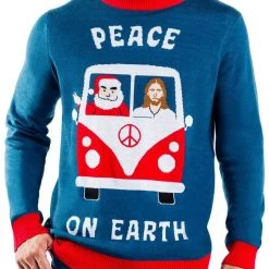 Tipsy Elves Men's Peace On Earth Ugly Christmas Sweater