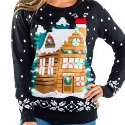 Tipsy Elves Women's Light Show Light Up Ugly Christmas Sweater