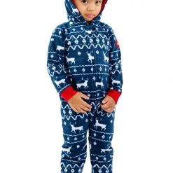 Tipsy Elves Baby / Toddler Blue Reindeer Jumpsuit