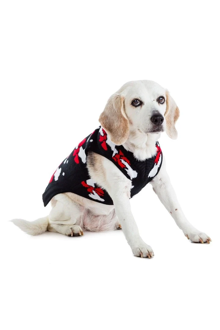 Tipsy Elves Holidays & Occasions Bow Bones Dog Sweater 4 Tipsy Elves Holidays & Occasions Bow Bones Dog Sweater