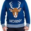 Tipsy Elves Men's Horny As Buck Big And Tall Ugly Christmas Sweater