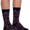 Tipsy Elves Men's Red And Black Fair Isle Socks