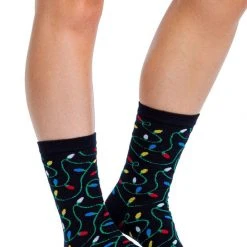 Tipsy Elves Women's String Of Lights Crew Socks
