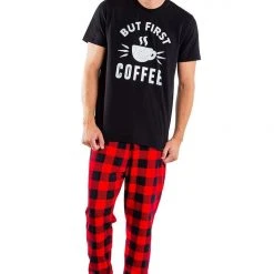 Tipsy Elves Men's First Coffee Pajama Set