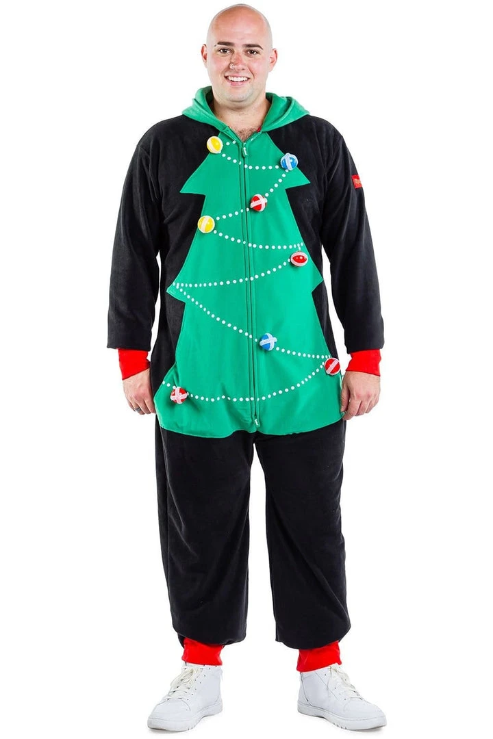 Tipsy Elves Men's Christmas Tree Toss Game Jumpsuit 7 Tipsy Elves Men's Christmas Tree Toss Game Jumpsuit