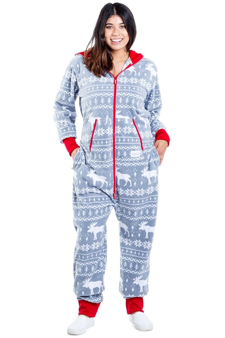 Tipsy Elves Women's Grey Moose Jumpsuit 5 Tipsy Elves Women's Grey Moose Jumpsuit