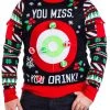 Tipsy Elves Men's Drinking Game Big And Tall Ugly Christmas Sweater