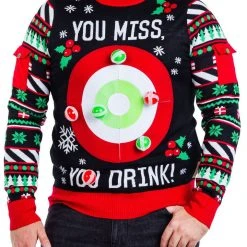 Tipsy Elves Men's Drinking Game Ugly Christmas Sweater