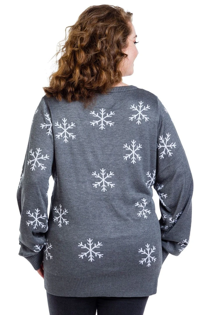 Tipsy Elves Women's Sequined Snow Day Ugly Christmas Sweater 6 Tipsy Elves Women's Sequined Snow Day Ugly Christmas Sweater