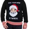 Tipsy Elves Men's Ask Your Mom Big And Tall Ugly Christmas Sweater