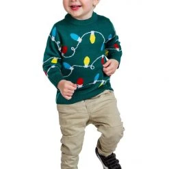 Tipsy Elves Baby / Toddler Green Christmas Lights Sweater Kids & Baby