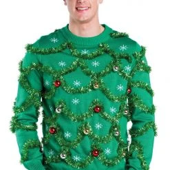 Tipsy Elves Men's Gaudy Garland Ugly Christmas Sweater 11 Tipsy Elves Men's Gaudy Garland Ugly Christmas Sweater