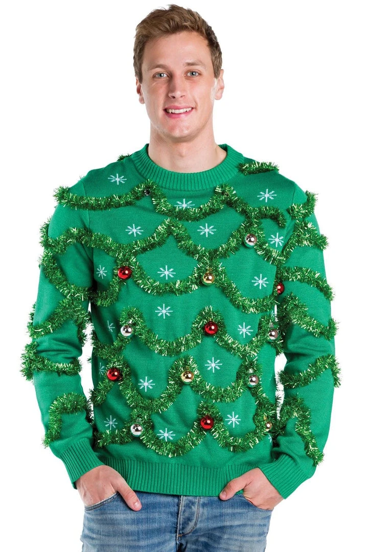 Tipsy Elves Men's Gaudy Garland Ugly Christmas Sweater 7 Tipsy Elves Men's Gaudy Garland Ugly Christmas Sweater