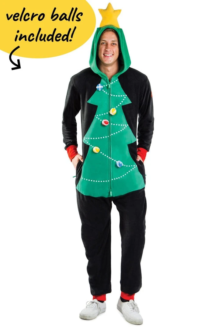 Tipsy Elves Men's Christmas Tree Toss Game Jumpsuit 3 Tipsy Elves Men's Christmas Tree Toss Game Jumpsuit