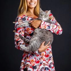 Tipsy Elves Women's Meowy Catmus Dress