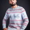 Tipsy Elves Men's Grey Humping Reindeer Ugly Christmas Sweater