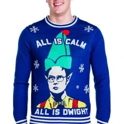 Tipsy Elves Men's All Is Calm All Is Dwight Sweater