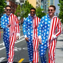 Tipsy Elves Men's USA Jumpsuit Patriotic