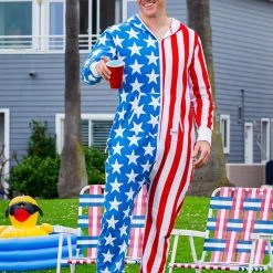 Tipsy Elves Men's USA Jumpsuit Patriotic