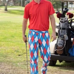 Tipsy Elves Men's Red Golf Polo