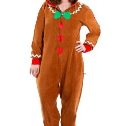 Tipsy Elves Women's Gingerbread Man Plus Size Jumpsuit