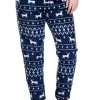 Tipsy Elves Women's Blue Reindeer Jogger Sweatpants