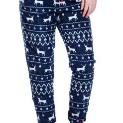 Tipsy Elves Women's Blue Reindeer Jogger Sweatpants