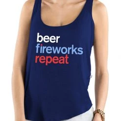 Tipsy Elves Women's Beer Fireworks Repeat Tank Top