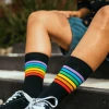 Tipsy Elves Black Rainbow Socks - Men's Cut