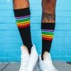 Tipsy Elves Black Rainbow Socks - Women's Cut