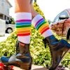 Tipsy Elves White Rainbow Socks - Women's Cut