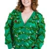 Tipsy Elves Women's Gaudy Garland Plus Size Ugly Christmas Cardigan