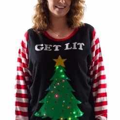 Tipsy Elves Women's Get Lit Light Up Plus Size Ugly Christmas Sweater