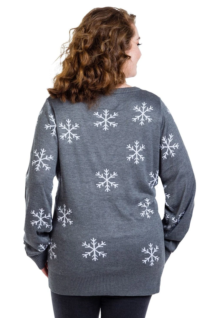 Tipsy Elves Women's Sequined Snow Day Plus Size Ugly Christmas Sweater 4 Tipsy Elves Women's Sequined Snow Day Plus Size Ugly Christmas Sweater