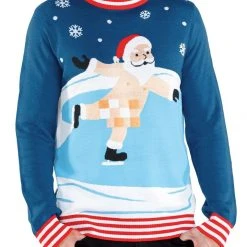 Tipsy Elves Men's Censored Skater Ugly Christmas Sweater