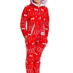 Tipsy Elves Kids & Baby Boy's / Girl's Red Fair Isle Jumpsuit