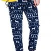 Tipsy Elves Women's Blue Reindeer Jogger Sweatpants